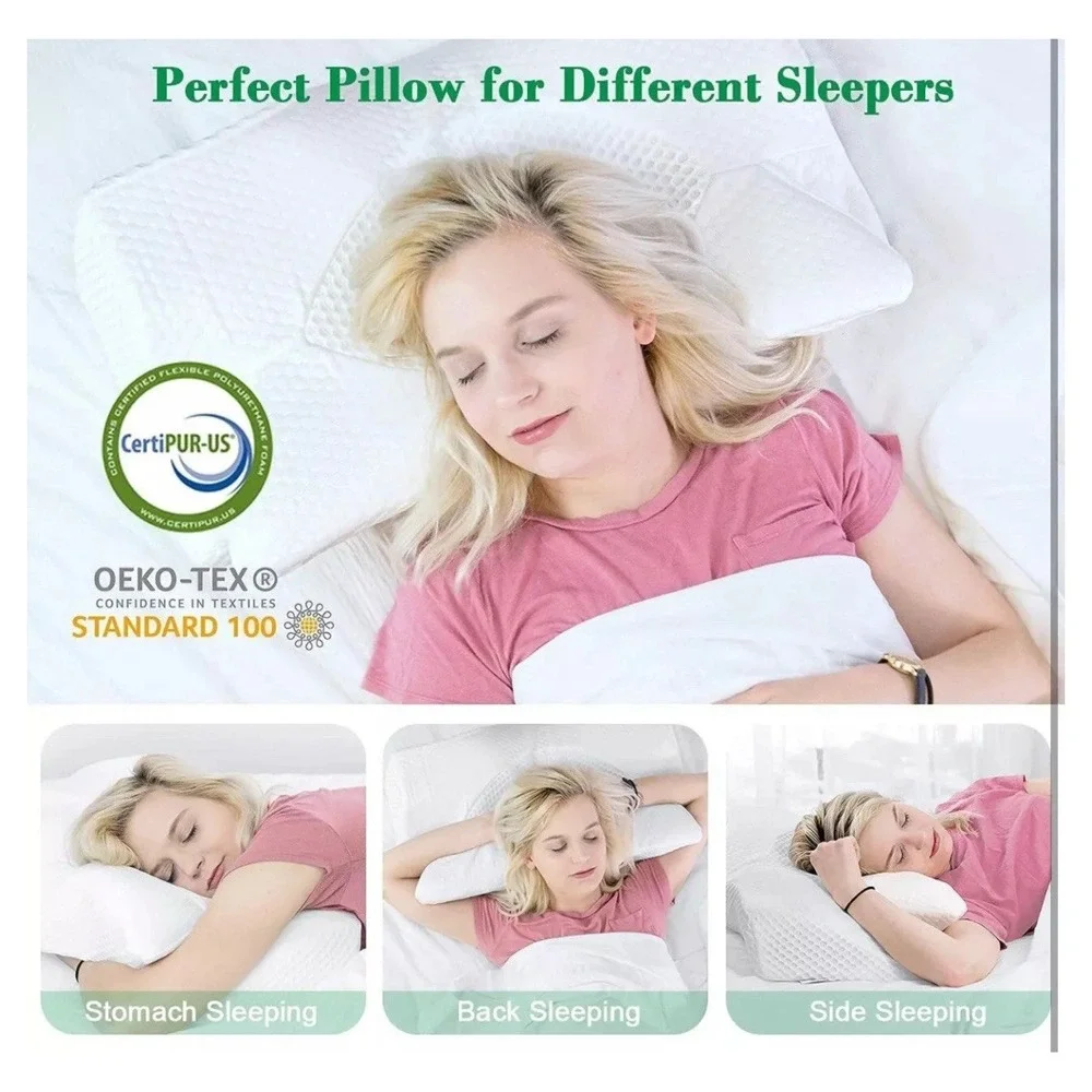 Elviros‎ Cervical Memory Foam Pillow For Neck And Shoulder Pain, SEALED IN BOX